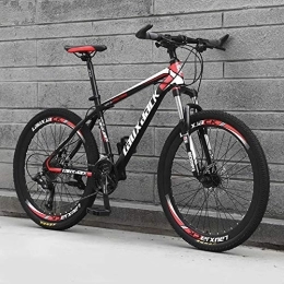 TOPYL Bike Durable Mountain Bike For Adult, Lightweight Aluminum Full Suspension Frame, Foldable City Riding Mountain Cycling For Travel Go Working Black / red 26", 30 Speed