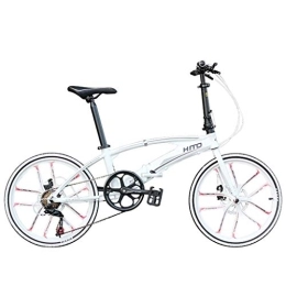 DX Folding Bike DX Bicycle Bike White Studen Male and Female Adult Road Suitable Folding Ultralight Portable Disc Brake 20 Inc