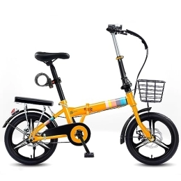 Dxcaicc Bike Dxcaicc Folding Bike, 16 / 20 / 22 Inch mountain bike, Comfortable Lightweight, Mens and Womens Foldable Bicycle for Adult / Teenager City Commuter, Yellow, 22 inch
