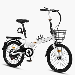 Dxcaicc Folding Bike Dxcaicc Folding Bike, Lightweight Folding Bike, 7 Speed Foldable Frame, 16 / 20 / 22 Inch Full Suspension Bicycle for Men or Women, White, 22 inches