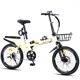 Dxcaicc Folding Bike Dxcaicc Folding Bike Portable Bike 16 / 20 / 22 inch Carbon Steel Foldable Bicycle Small Unisex Folding Bicycle, Yellow, 22 inch