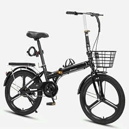 Dxcaicc Bike Dxcaicc Folding Bike Portable Bike 16 / 20 / 22 inch High Carbon Steel Frame Easy Folding City Bicycle, Rear Carry Rack, Front and Rear Fenders, Black, 22 inches