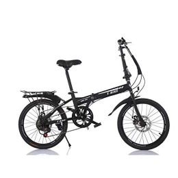 DYB Folding Bike DYB 20-Inch Road Bicycle, 6-Speed Bikes High Carbon Steel Frame, Variable speed folding adult bicycle double disc brake soft tail carbon steel cross country outdoor riding trip