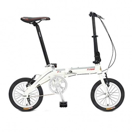 Dybory Folding Bike Dybory Folding Bike, Folding Bike City Bike 14 Inches, Folding System Fully Assembled Bikes Fits All Man Woman Child, White