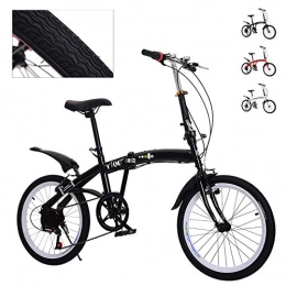 DYWOZDP Folding Bike DYWOZDP Folding Bicycle City Bike, Adult Student Portable Commuter Cycling Bikes, Lightweight Outdoor Leisure Bicycle, 6 Speed Shock Absorber, 20 Inch, Black
