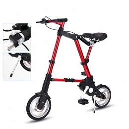 DYWOZDP Folding Bike DYWOZDP Lightweight Alloy Folding City Bicycle Bike, Small Portable Bicycle Adult Student Road Mountain Bike, Great for Urban Riding And Commuting, 10 Inch, Red