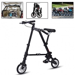 DYWOZDP Folding Bike DYWOZDP Portable Folding Mini Bike, Comfortable Adjustable Seat, Lightweight City Bicycle with Pneumatic Tire, Small Portable Bicycle Damping Bicycle for Adult Student, 8 Inch, Black, 1