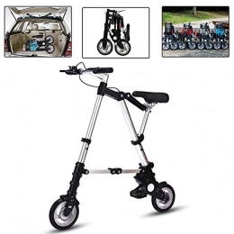 DYWOZDP Folding Bike DYWOZDP Portable Folding Mini Bike, Comfortable Adjustable Seat, Lightweight City Bicycle with Pneumatic Tire, Small Portable Bicycle Damping Bicycle for Adult Student, 8 Inch, Gray, 1