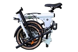 ECOSMO Folding Bike Ecosmo 16" New Unique Lightweight Alloy Folding Bicycle Bike with Dual Disc, Free £30 Helmet -16AF03W+H