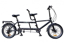 ECOSMO Folding Bike ECOSMO 20" New Folding City Tandem Bicycle Bike 7SP with Disc Brakes - 20TF01BL