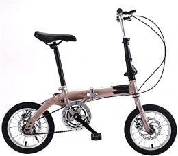 Eortzzpc Folding Bike Eortzzpc Adult Work Bike Road Folding Bicycle, for Men 14 Inch Wheel Carbon Racing Front and Rear Mechanical Ride, for Urban Environment and Commuting To and From Get Off Work (Color : Pink)