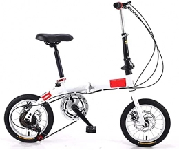 Eortzzpc Folding Bike Eortzzpc Adult Work Bike Road Folding Bicycle, for Men 14 Inch Wheel Carbon Racing Front and Rear Mechanical Ride, for Urban Environment and Commuting To and From Get Off Work (Color : White)
