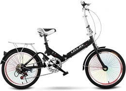 Eortzzpc Folding Bike Eortzzpc Folding Bike for Adults, Women, Men, Rear Carry Rack, Front and Rear Fenders, 6 Speed Aluminum Easy Folding City Bicycle 20-inch Wheels, Disc Brake (Color : C)