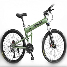 EROADE Folding Bike Mountain Cross Country 30 Variable Speed Adult Men's and Women's Travel Shock Absorption Aluminum Alloy Racing Car 27 speed Army green 24