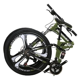 EUROBIKE Folding Bike Eurobike Folding Bike G4 21 Speed Mountain Bike Adult 26 Inches 3-Spoke Wheels Bicycle