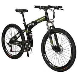 EUROBIKE  Eurobike Folding Mountain Bike 27.5 inch for Men and Women 17 inch Frame Adult Bicycle (green)