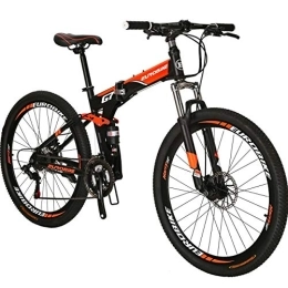 EUROBIKE Bike Eurobike Folding Mountain Bike 27.5 inch for Men and Women 17 inch Frame Adult Bicycle (orange)