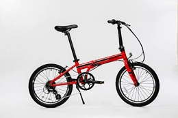 EuroMini Bike EuroMini Urbano Lightest Aluminum Frame Shimano 8-Speed 24lb Folding Bike, 20-Inch, Red