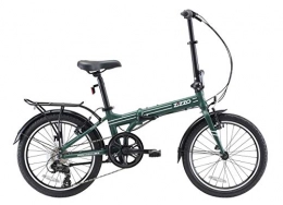 EuroMini Folding Bike EuroMini ZiZZO Heavy Duty-300 lb. Load Limit-Forte 29 lbs Lightweight Aluminum Frame, Shimano 7-Speed Gears, 20" Folding Bike with Fenders, Rack and Comfort Saddle, Forest Green, 20 inch