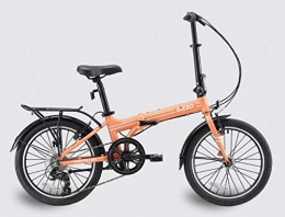 EuroMini Bike EuroMini ZiZZO Heavy Duty Forte 28lb Lightweight Aluminum Frame Shimano 7-Speed 20" Folding Bike with Fenders, Rack and 300 lb. Weight Limit (Coral), 20 inch