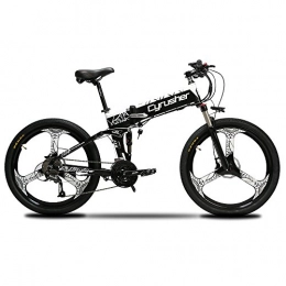 Extrbici  Extrbici Bicycle MTB XF770 17 * 26" Folding Bike Electric Mountain 250W 48V Shimano 27 Speed Folding Aluminum Alloy Frame Suspension Double Mechanical Brake (black and white)
