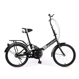 LBWT Folding Bike Fashion Lady Folding Bike, 20 Inches Wheels Bicycle, Outdoor City Road Bike, With Disc Brakes, Gifts (Color : Black, Size : Single speed)