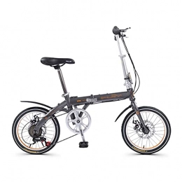 FBDGNG Bike FBDGNG Folding Bike, 16 inch Comfort Mobile Portable Compact 6 Speed Foldable Bicycle for Men Women - Students and Urban Commuters, Grey