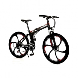 FEIFEImop Folding Bike FEIFEImop A Six-wheel Folding Bicycle Suitable For Everyone, A 30-speed Gearbox Steel Folding Bicycle, 25-inch Tires, Easy To Carry And Fold, Red