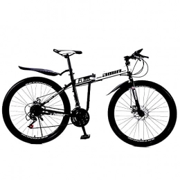 FEIFEImop Bike FEIFEImop Folding Bicycle, Compact Bicycle With 24-speed Flying Disc Brake, High-strength 25-inch Steel Wheels, Suitable For Everyone, Easy To Carry, Black And White