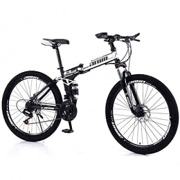 FEIFEImop Bike FEIFEImop Universal Folding Bike, 25-inch Wheels, 24-speed Gearbox, Rear Bracket, Easy To Carry, Essential For City Travel, Black And White