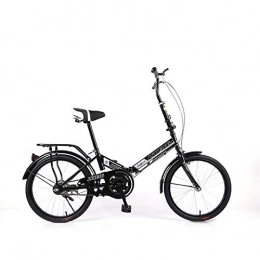 FJW Bike Female's 20 Inch Foldable Bicycle Single Apeed 6 speed Adjustable Ultralight Frame Commuter City Bike, Black, SingleSpeed