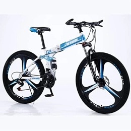 FETION Bike FETION Children's bicycle 26 inch Folding Mountain Bike MTB Bicycle, Full-Suspension Adjustable Seat 21 Speeds Drivetrain with Disc-Brake Commuter Bicycle / 8707 (Color : Style3, Size : 21 speed)