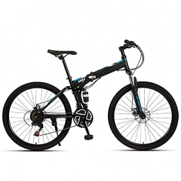 FGKLU Bike FGKLU 26 inch Adult Folding Mountain Bike, Outdoor MTB Bikes Bicycle for Men Women, 21 / 24 / 27 Speed High-Carbon Steel Dual Disc Brakes, A, 24 speed