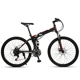 FGKLU Bike FGKLU 26 inch Adult Folding Mountain Bike, Outdoor MTB Bikes Bicycle for Men Women, 21 / 24 / 27 Speed High-Carbon Steel Dual Disc Brakes, C, 24 speed