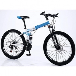 FGKLU Bike FGKLU 26 inch Folding Mountain Bike, 21 Speed Full Suspension MTB Bikes with Disc Brakes, Bicycle MTB Bikes for Men Women