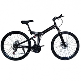 FGKLU Bike FGKLU 26 Inch Folding Mountain Bike, 21 Speed Outdoor Exercise Bicycle Folding Bike for Adult, Dual Disc Brakes Full Suspension Non-Slip MTB Bikes, A