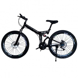 FGKLU Bike FGKLU 26 Inch Folding Mountain Bike, 21 Speed Outdoor Exercise Bicycle Folding Bike for Adult, Dual Disc Brakes Full Suspension Non-Slip MTB Bikes, B