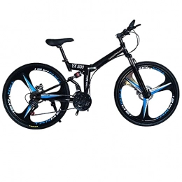 FGKLU Bike FGKLU 26 Inch Folding Mountain Bike, 21 Speed Outdoor Exercise Bicycle Folding Bike for Adult, Dual Disc Brakes Full Suspension Non-Slip MTB Bikes, C