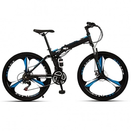 FGKLU Bike FGKLU 26 inch Folding Mountain Bike for Adult Men Women, 21 Speed Outdoor MTB Bikes Bicycle, High-Carbon Steel Dual Disc Brakes, E