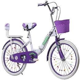 FHKBB Bike FHKBB Foldable Men And Women Folding Bike - Folding Children's Bicycle 6-18 Years Old Princess Bicycle 18-22 Inch Children's Foot Bicycle (Color : Purple, Size : 18inch)