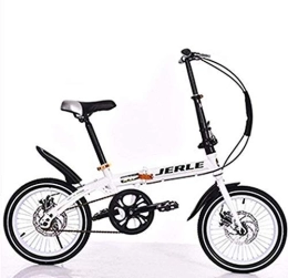 FHKBB Folding Bike FHKBB Folding Bicycle-Folding Car 14 Inch 16 Inch Disc Brake Speed Bicycle Adult Children Bicycle Student Bicycle, White, 14inchshift (Color : White, Size : 14inchsinglespeed)