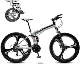 FMOPQ Folding Bike FMOPQ Bikes 24-26 inch MTB Bicycle Unisex Folding Commuter Bike 30-Speed Gears Foldable Bicycle Bike Double Disc Brake / White / A Wheel / 26'' 7-14 fengong T
