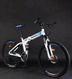WJSW Folding Bike Foldable Adult Mountain Bike, Double Disc Brake Bikes, Beach Snowmobile Bicycle, Upgrade High-Carbon Steel Frame, 26 Inch Wheels