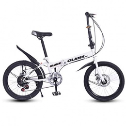 HT&PJ Bike Foldable Bicycle 20 Inches Comfortable, Light and Compact 7-speed Disc Brake Variable Speed Bicycle is Suitable for Men and Women Folding Bicycles, Students and Urban Commuters, Etc.