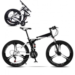 FBDGNG Folding Bike Foldable Bicycle 24-26 Inch, Off-road Shock-absorbing Mountain Bike, Male And Female Adult Lady Bike, Foldable Commuter Bike - 27 Speed Double Disc Brake