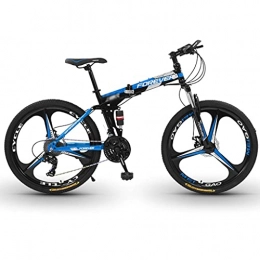 Tbagem-Yjr Bike Foldable Bicycle 26 Inch, 3 Knife Wheel Variable Speed Mountain Bike 21 / 24 / 27 / 30 / Speed Folding Bicycle Double Shock Absorption System For Women And Men Bikes Color: A-D ( Color : B , Speed : 30speed )
