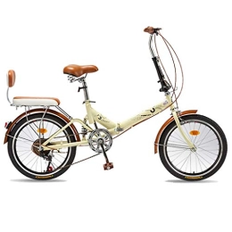 BJYX Bike foldable bicycle Folding Bike, 20-inch Wheels，Transmission 6 Speed，Shock-Absorbing Bicycle for Male and Female Adult Lady Bike bikes (Size : Without backrest)