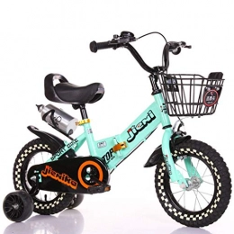 BJYX Folding Bike foldable bicycle Folding Bike Bicycle, 14 inch Wheels，Bicycle Compatible with Child Kids，Green bikes