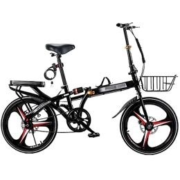 Generic Folding Bike Foldable Bicycle, Folding Mountain Bike, High-Carbon Steel Folding Bike Suspension Bicycle, with Dual Disc Brake Easy Folding City Bicycle, for Men Women Teenager (A 16in)