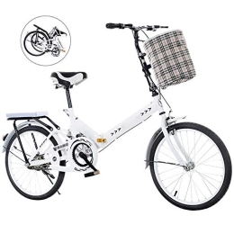 Byjia Bike Foldable Bicycle Lightweight Aluminum Frame Damping Bike for Men And Women Student, White, 16 inch